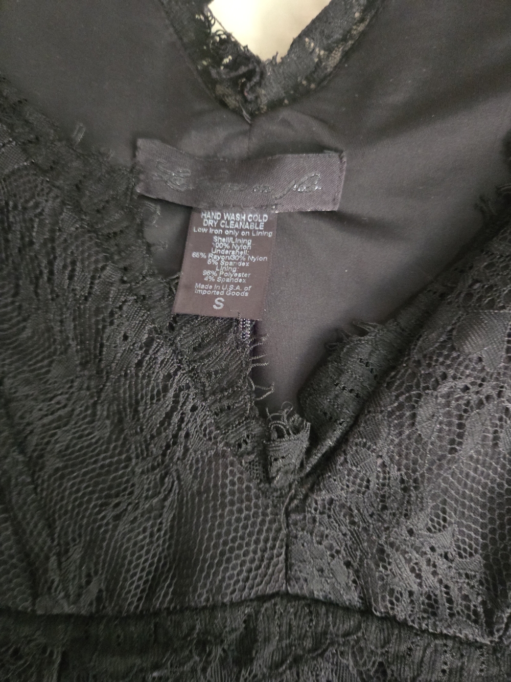 Bisou Bisou Black Lace V-Neck Long-Sleeve Blouse - Picture 2 of 3